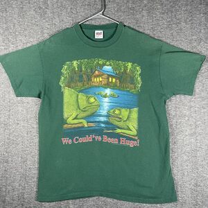 Vintage Anvil Shirt Mens XL Green Budweiser Lizards Beer Tee Made USA 90s Rare